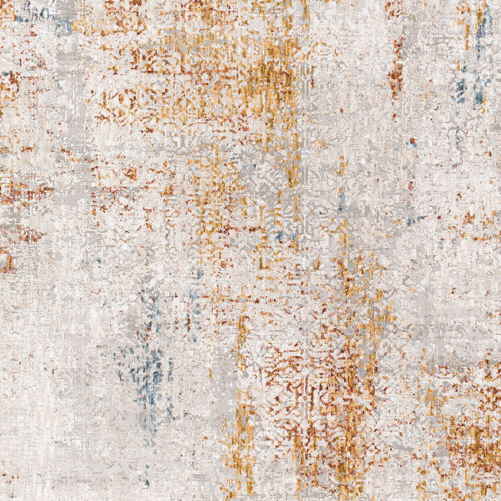 Carmel Blue/Rust Machine Woven Rug CRL-2302 - swatch