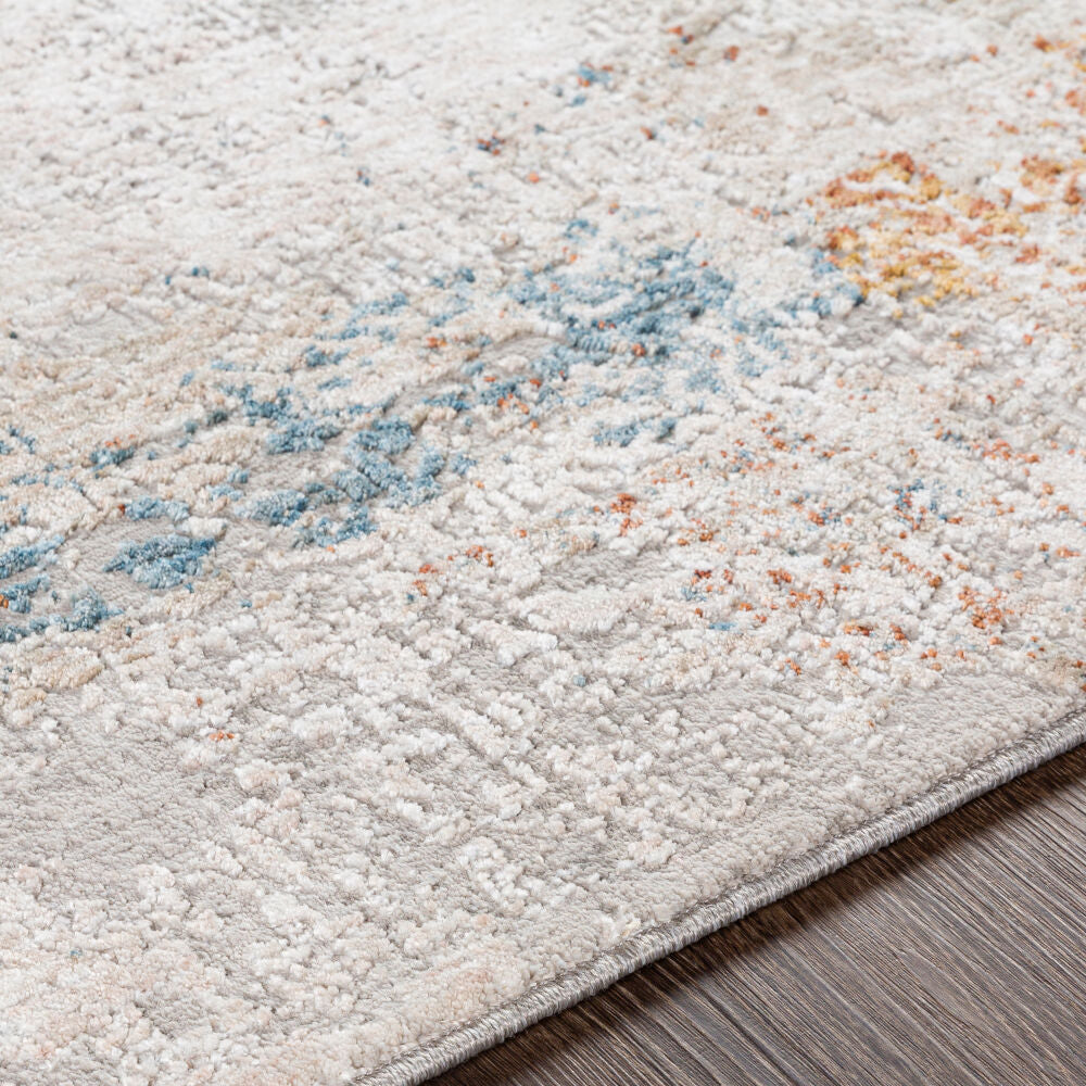 Carmel Blue/Rust Machine Woven Rug CRL-2302 - texture