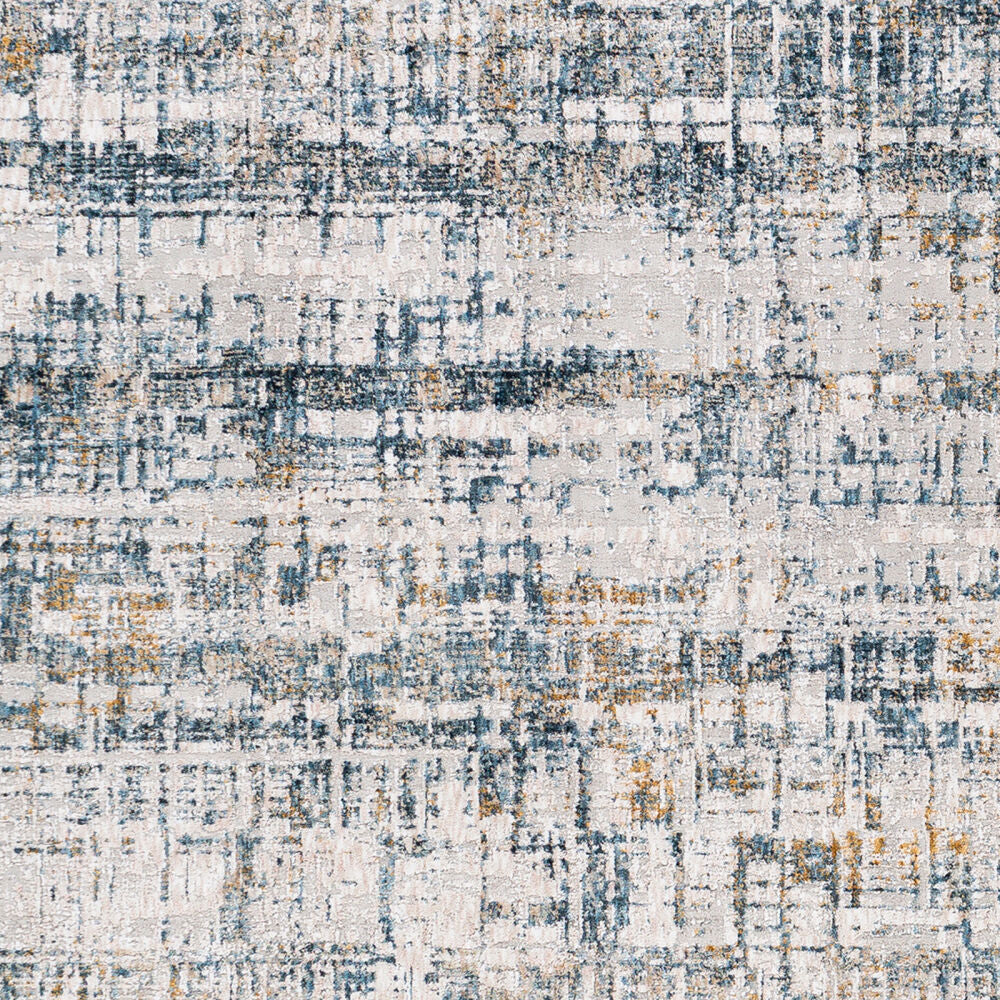 Carmel Blue/Off-White Machine Woven Rug - swatch