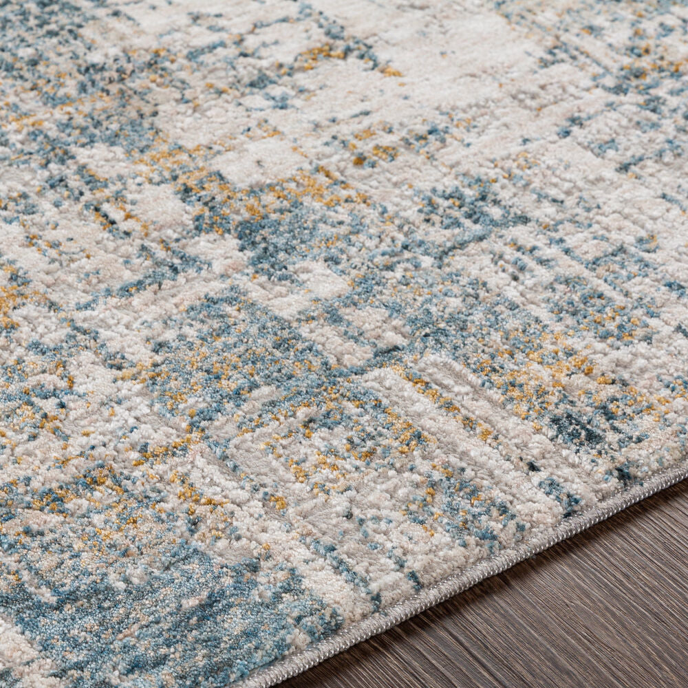 Carmel Blue/Off-White Machine Woven Rug - texture