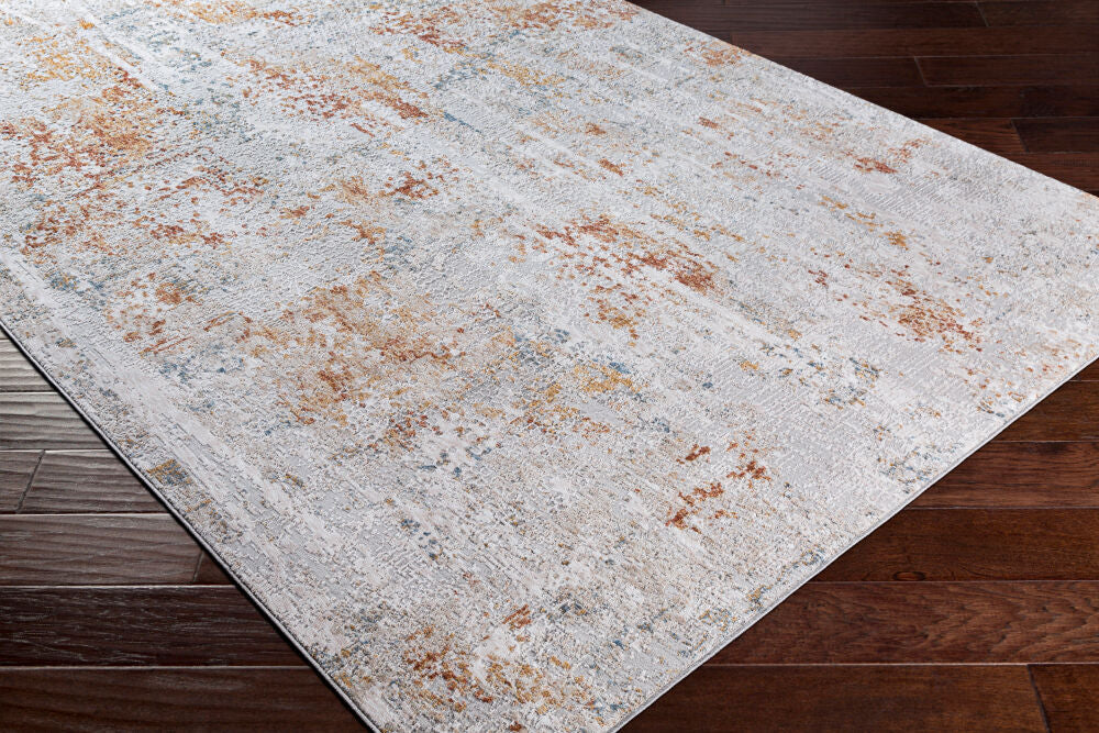 Carmel Blue/Rust Machine Woven Rug CRL-2311 - corner