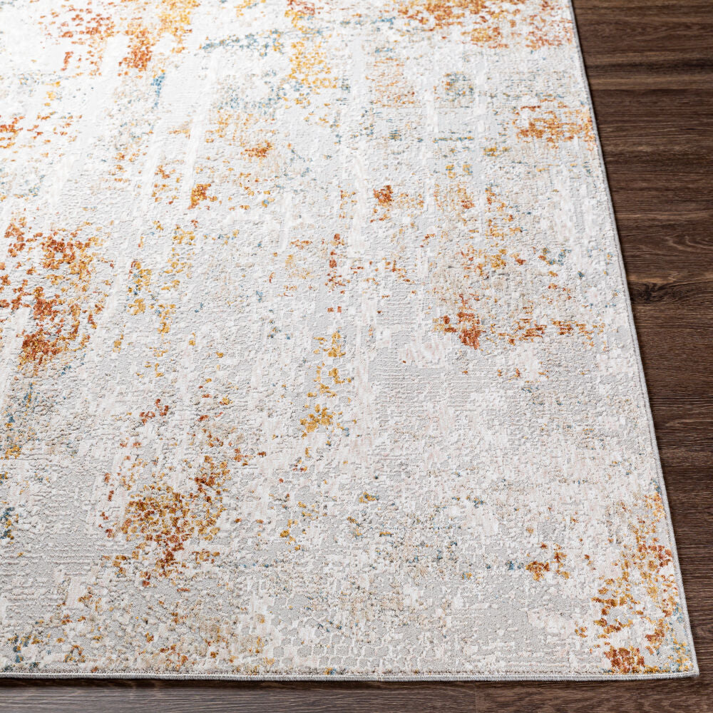 Carmel Blue/Rust Machine Woven Rug CRL-2311 - front