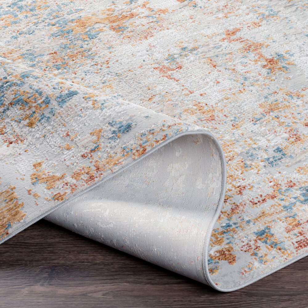 Carmel Blue/Taupe Machine Woven Rug CRL-2316 - fold