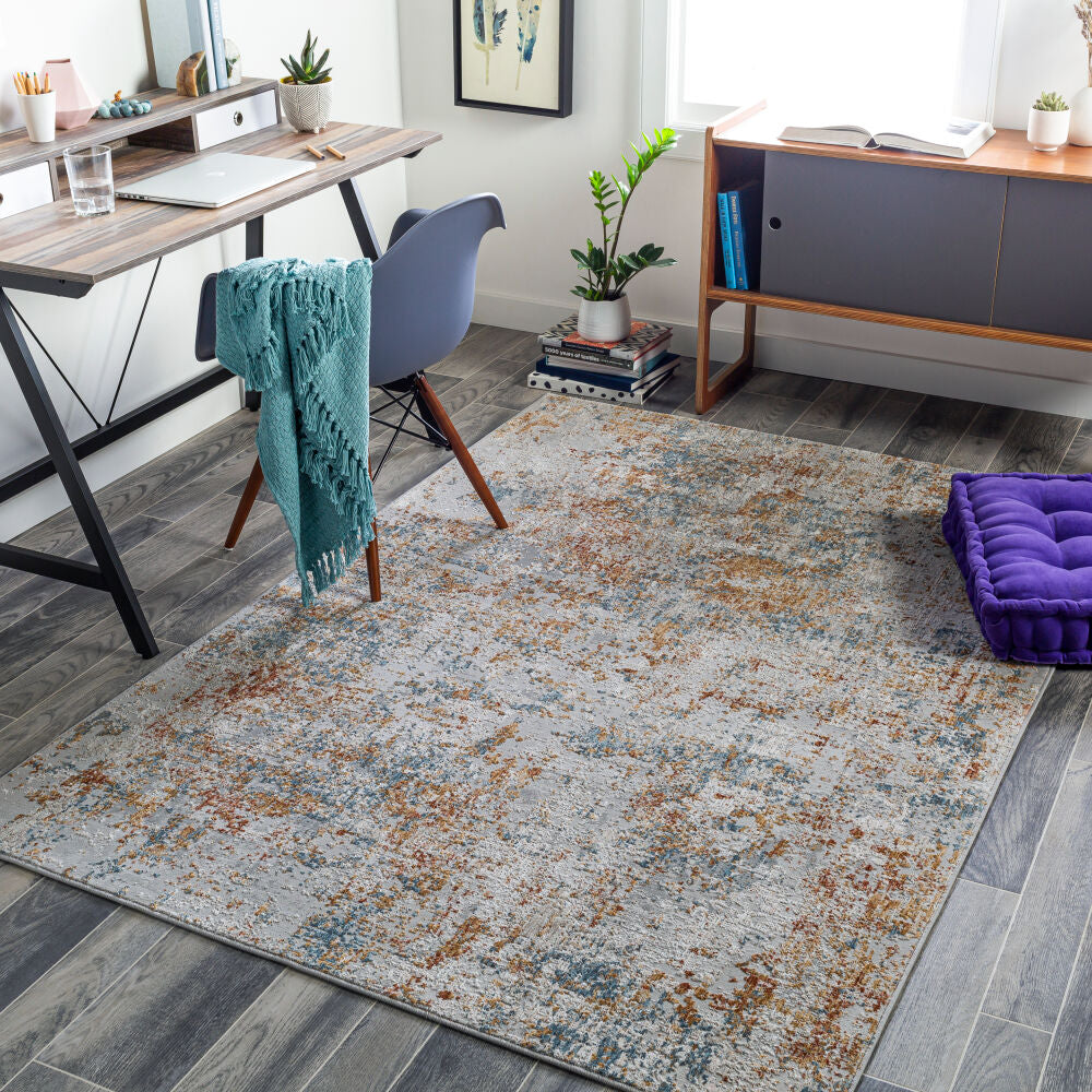 Carmel Blue/Taupe Machine Woven Rug CRL-2316 - roomscene