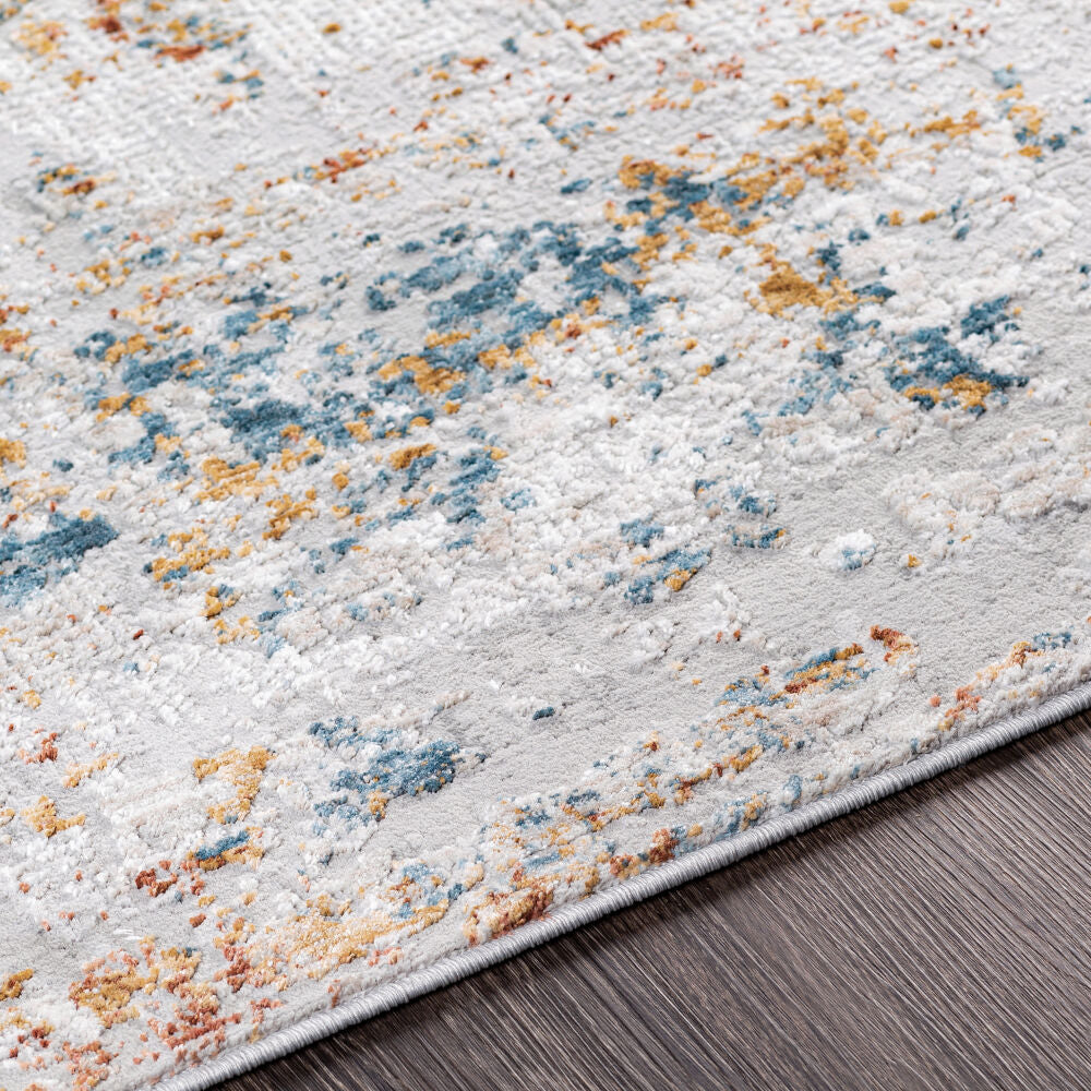 Carmel Blue/Taupe Machine Woven Rug CRL-2316 - texture