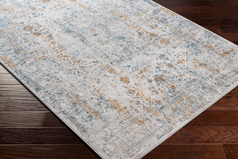 Carmel Blue/Taupe Machine Woven Rug CRL-2317 - corner