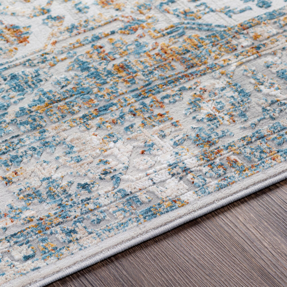 Carmel Blue/Taupe Machine Woven Rug CRL-2317 - texture