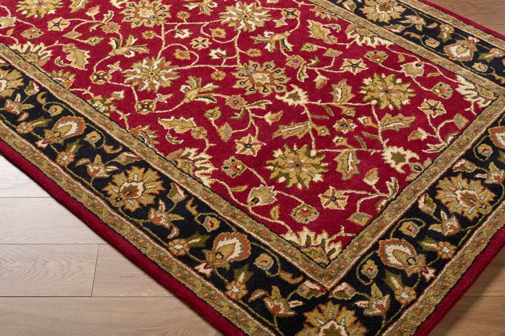 Crowne Black/Taupe Handmade Rug - corner