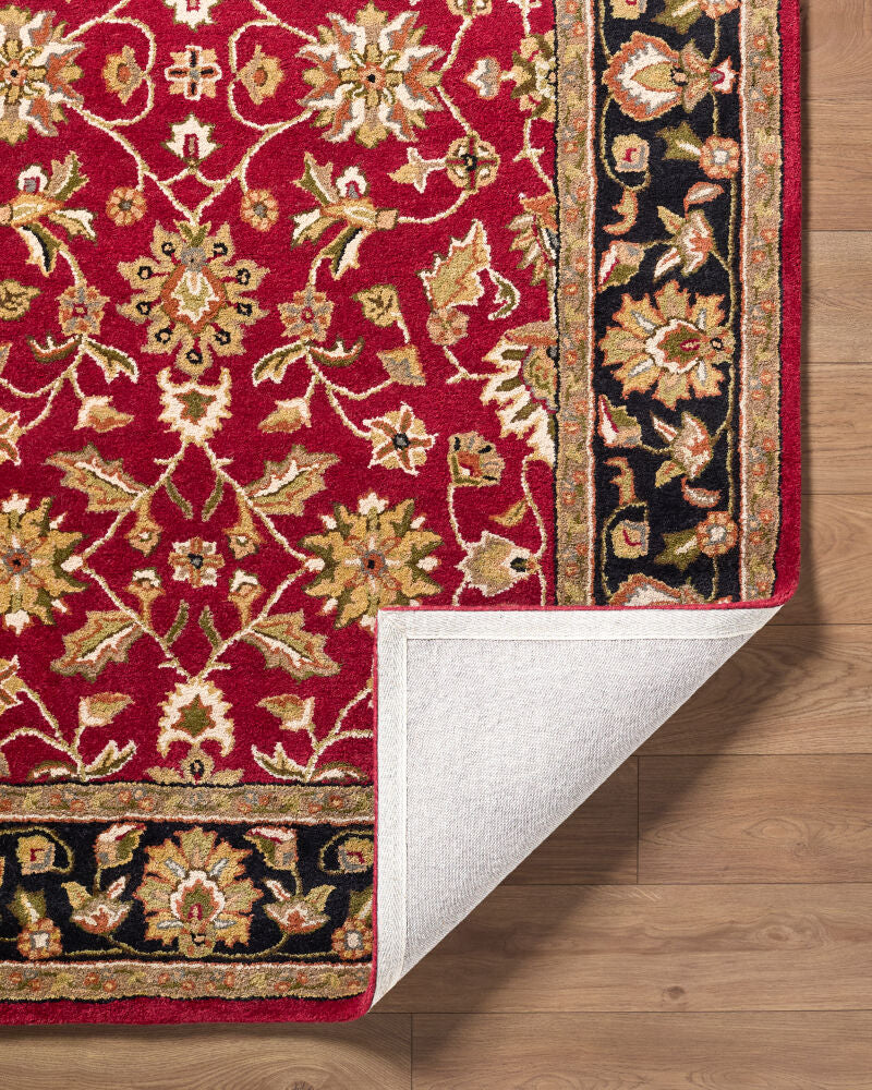 Crowne Black/Taupe Handmade Rug - fold