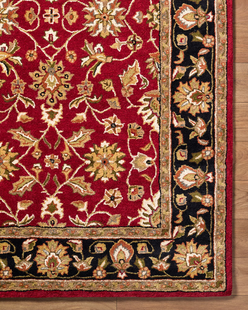 Crowne Black/Taupe Handmade Rug - overhead