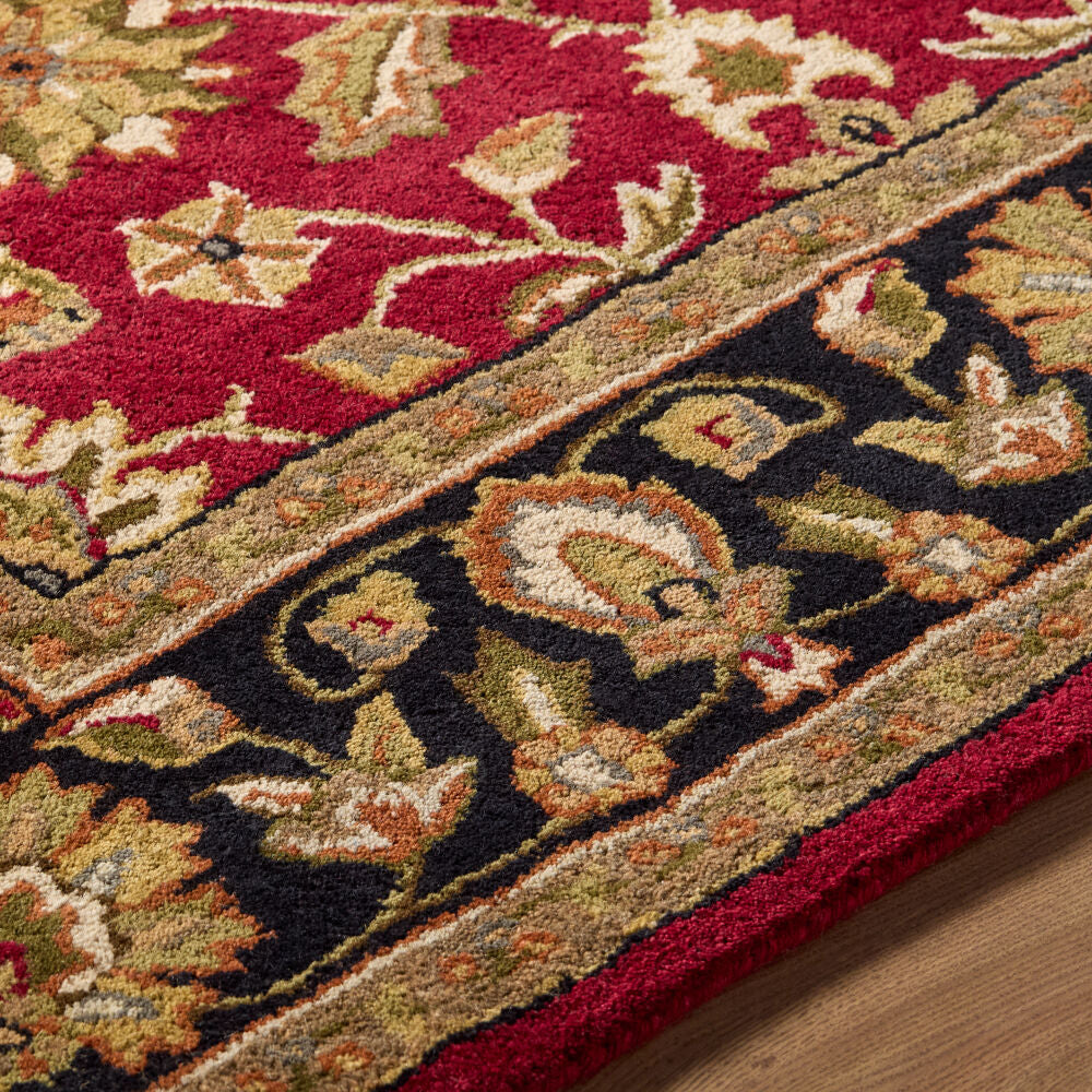 Crowne Black/Taupe Handmade Rug - texture