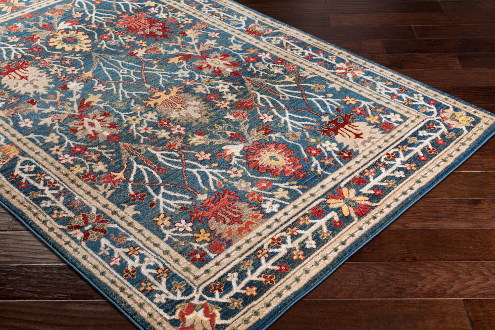 Crafty Burgandy/Yellow Machine Woven Rug CRT-2308 - corner