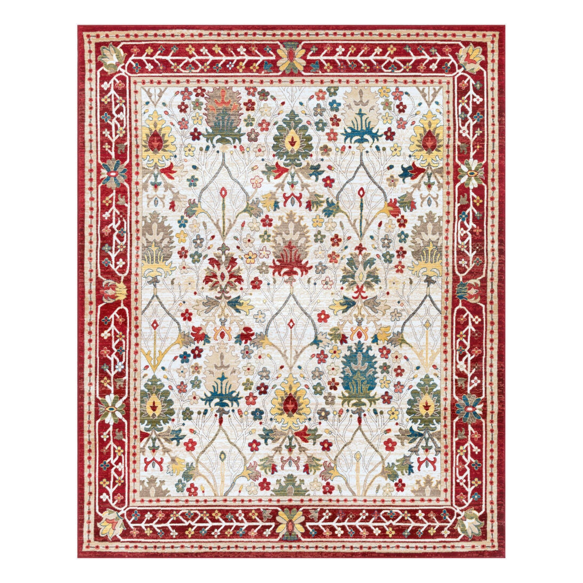 Crafty Burgandy/Yellow Machine Woven Rug CRT-2309 - 2' x 2'11"
