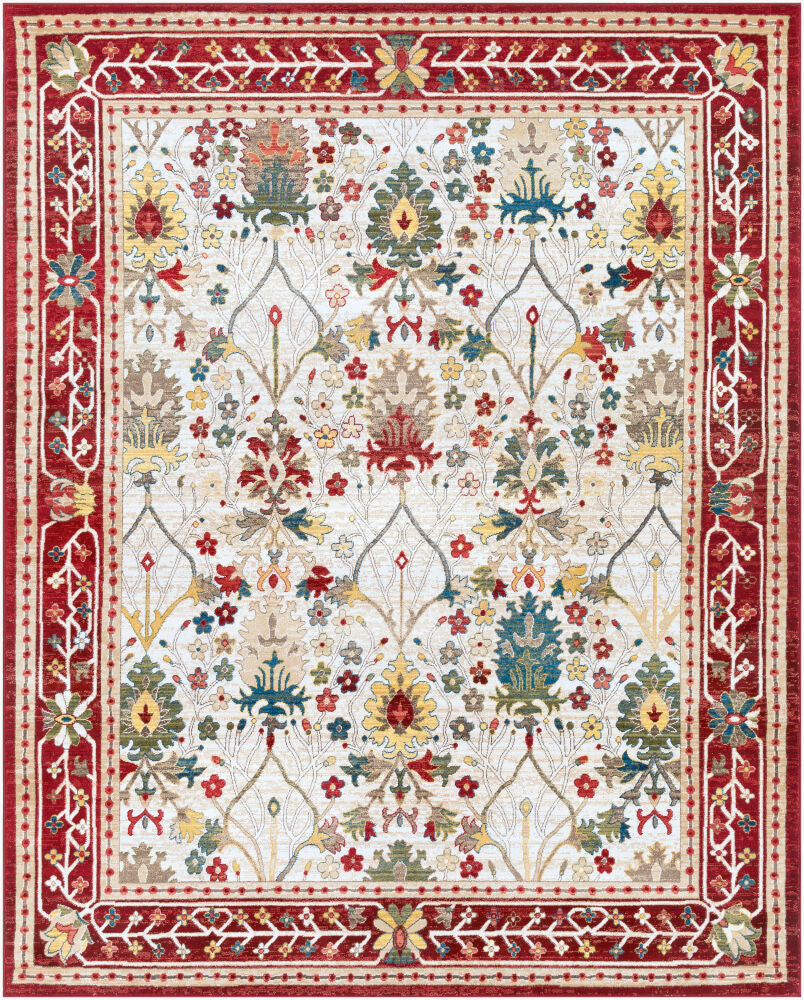 Crafty Burgandy/Yellow Machine Woven Rug CRT-2309 - 2' x 2'11"