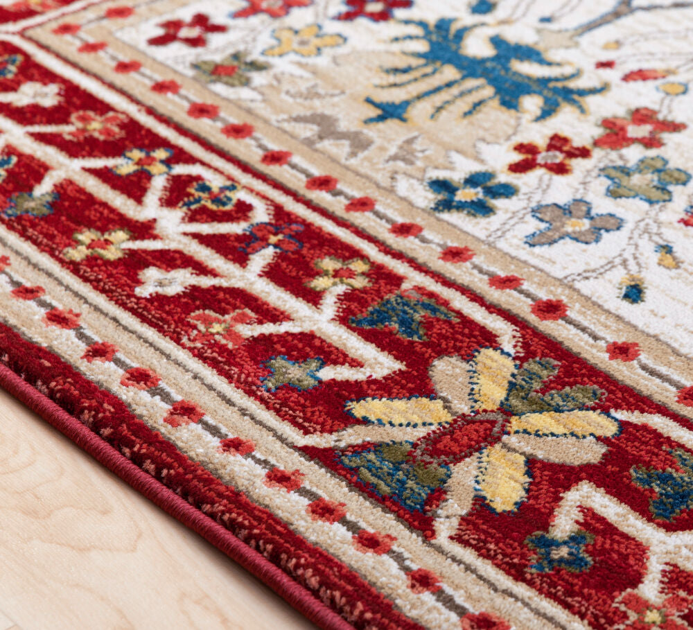 Crafty Burgandy/Yellow Machine Woven Rug CRT-2309 - texture