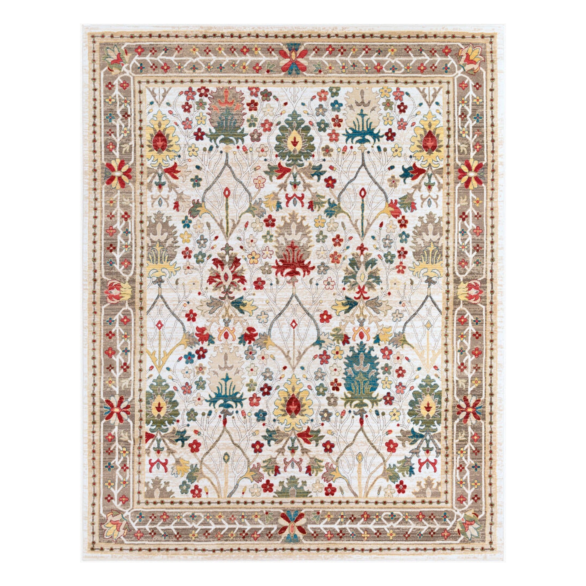 Crafty Burgandy/Yellow Machine Woven Rug CRT-2311 - 2' x 2'11"