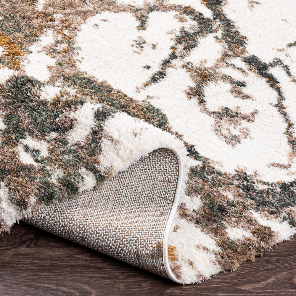 Celestial Shag Cream/Sage Machine Woven Rug CSG-2303 - fold