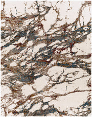 Celestial Shag Burgandy/Mustard Machine Woven Rug - 2' x 2'11"