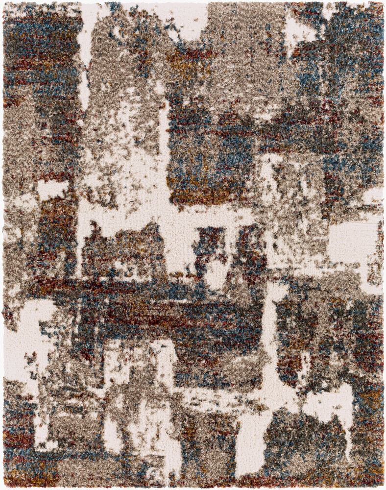 Celestial Shag Burgandy/Sage Machine Woven Rug - 2' x 2'11"