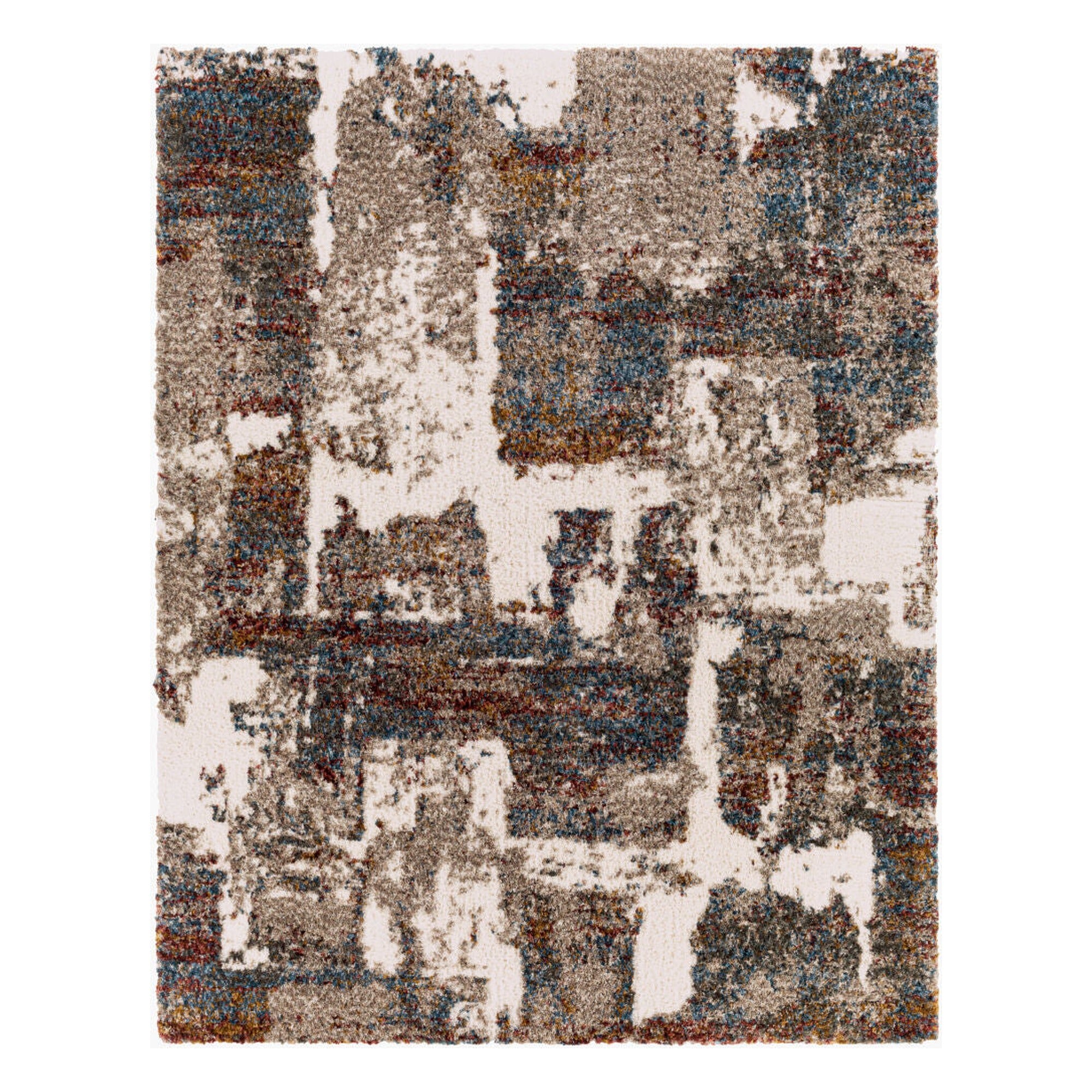 Celestial Shag Burgandy/Sage Machine Woven Rug - 2' x 2'11"