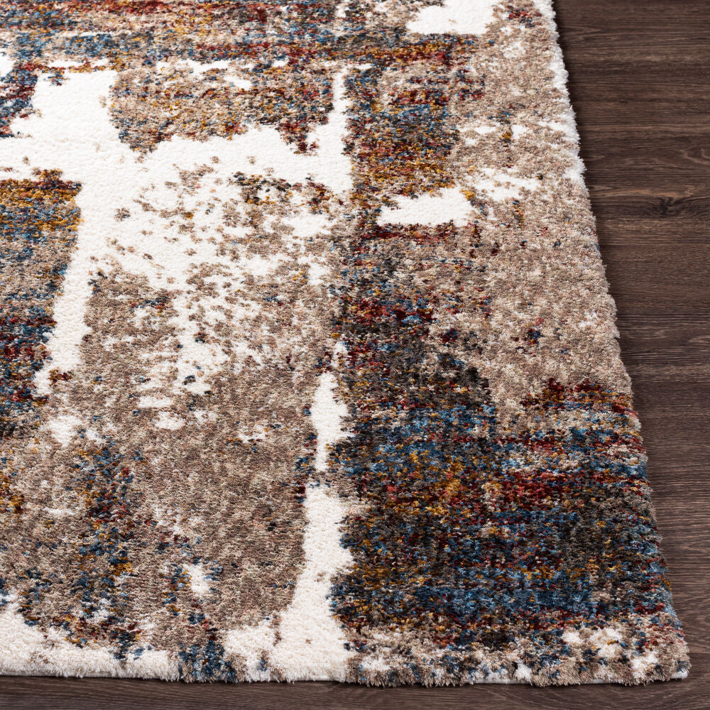 Celestial Shag Burgandy/Sage Machine Woven Rug - front