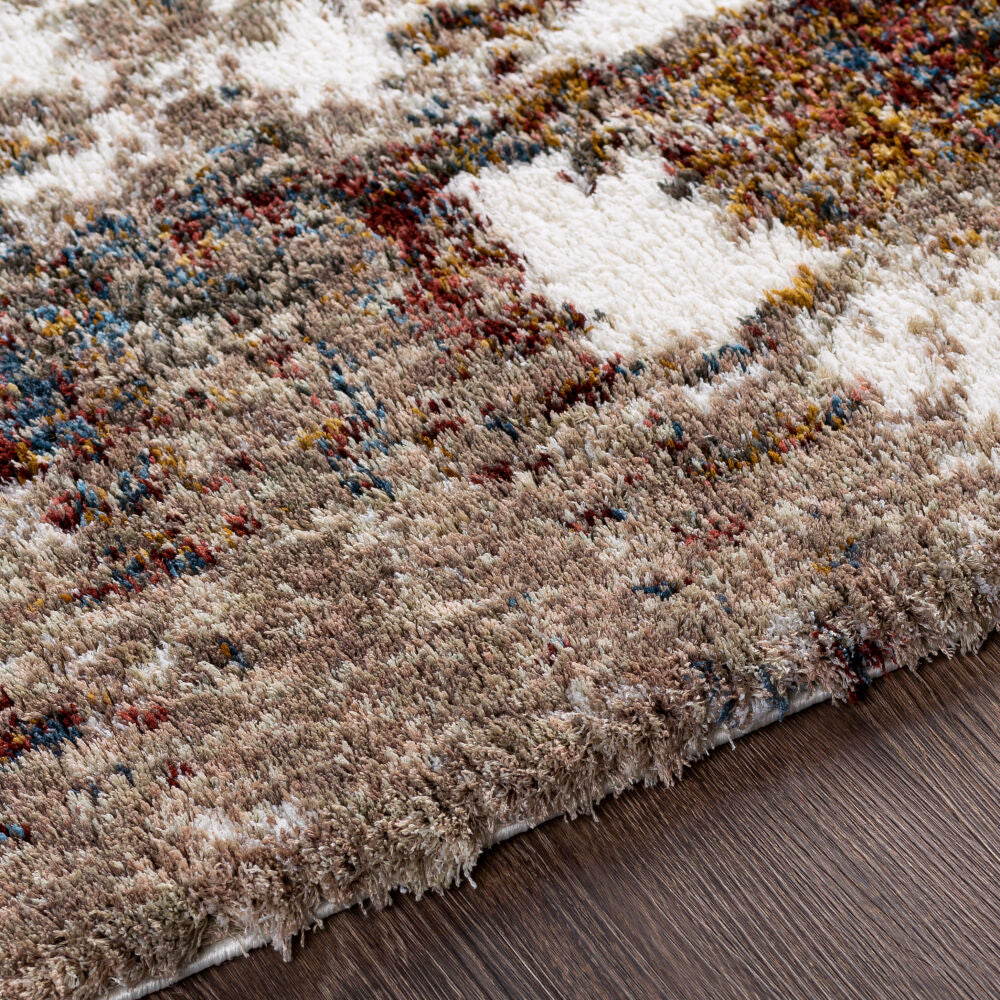 Celestial Shag Burgandy/Sage Machine Woven Rug - texture