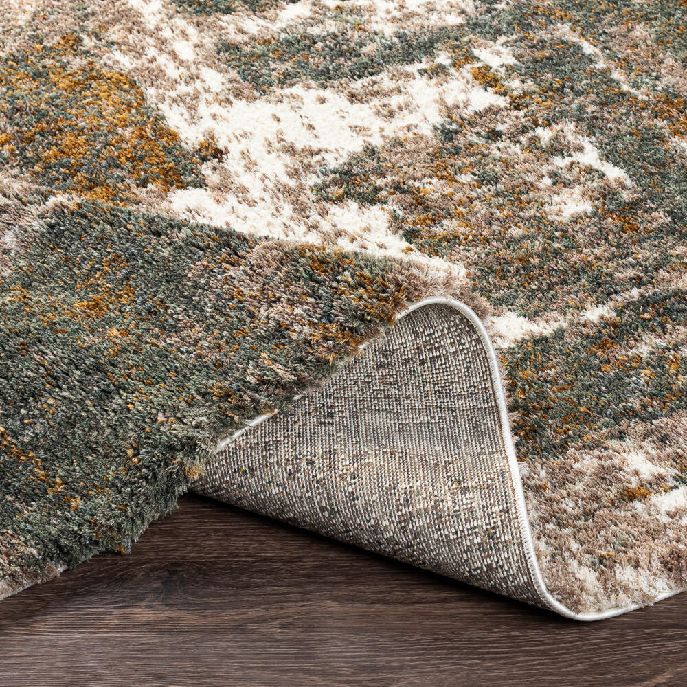 Celestial Shag Cream/Sage Machine Woven Rug CSG-2306 - fold