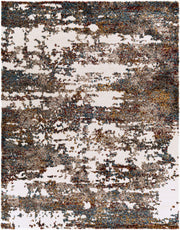 Celestial Shag Burgandy/Teal Machine Woven Rug - 2' x 2'11"