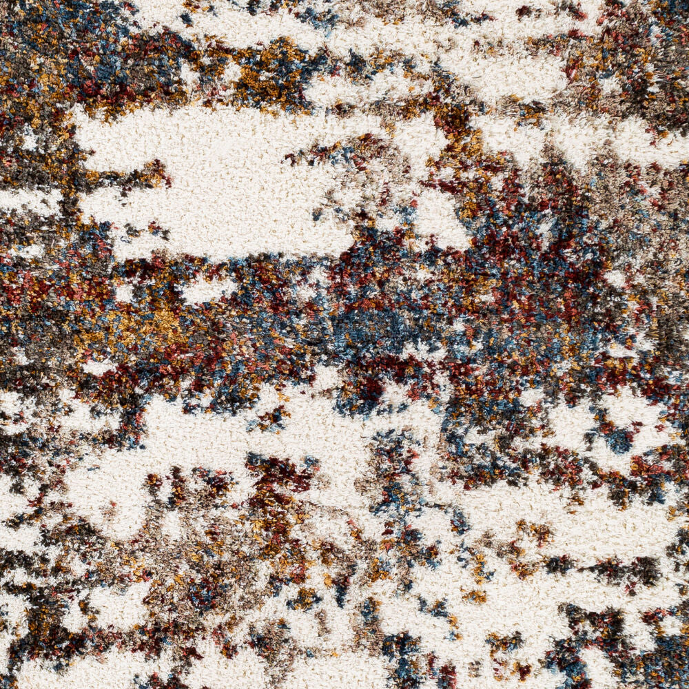Celestial Shag Burgandy/Teal Machine Woven Rug - swatch