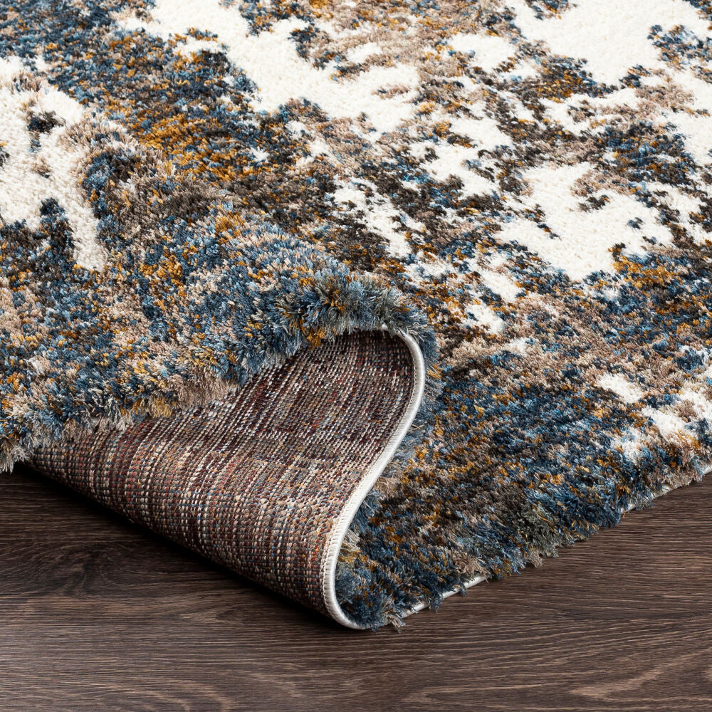 Celestial Shag Cream/Mustard Machine Woven Rug CSG-2308 - fold