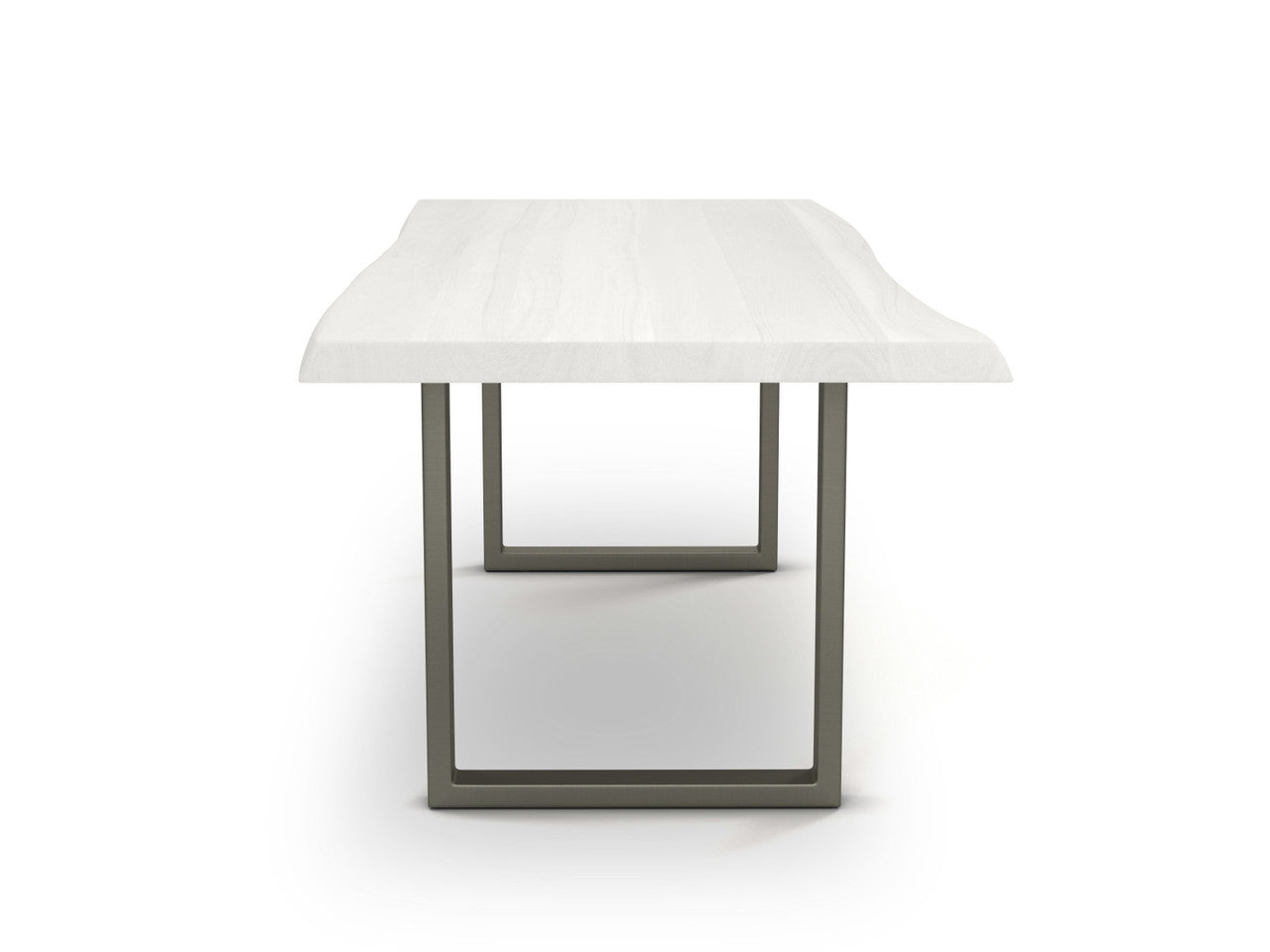 Brooks - Dining Table - U Base - 40" x 116" - White Wash Top - Pewter Base