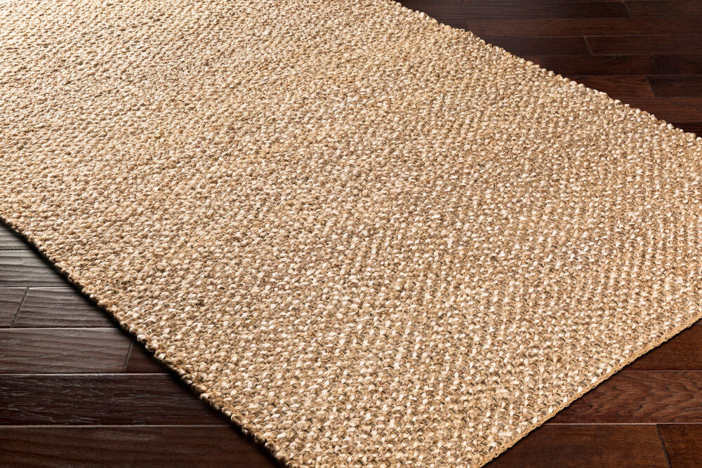 Curacao Black/Wheat Handmade Rug - corner