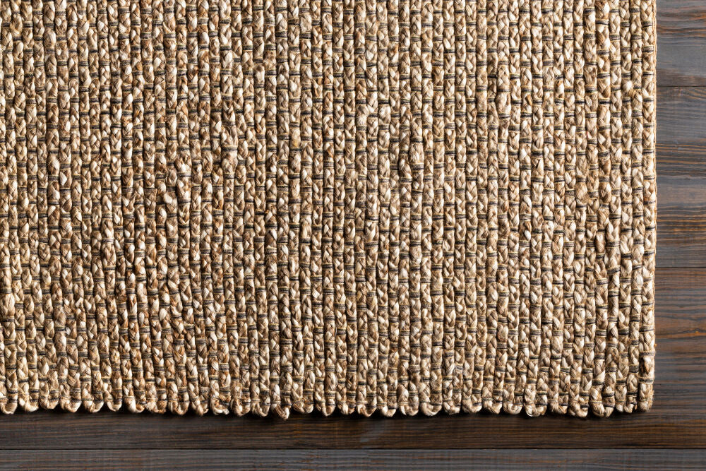 Curacao Black/Wheat Handmade Rug - overhead