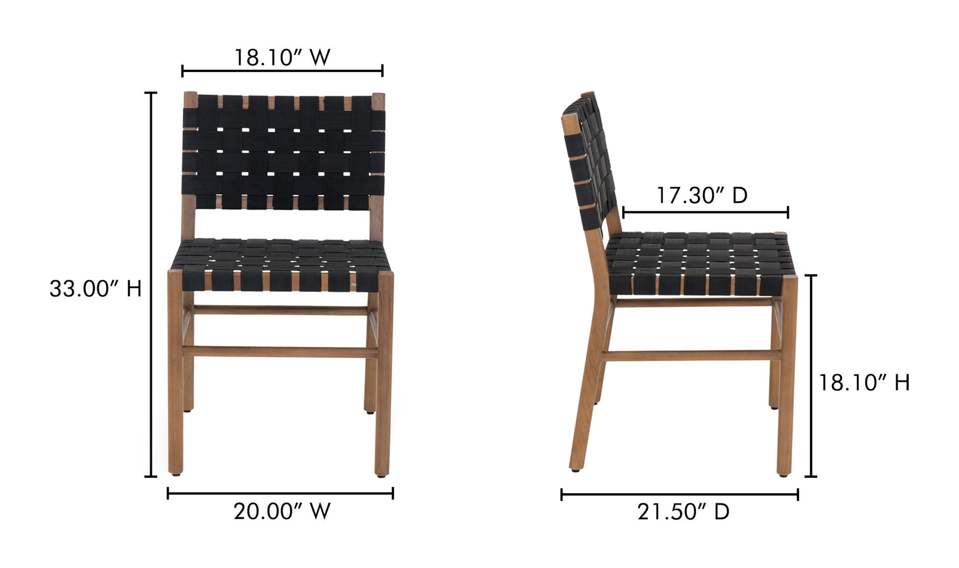 Mira Outdoor Dining Chair Black by Moe's Home Collection - view 18