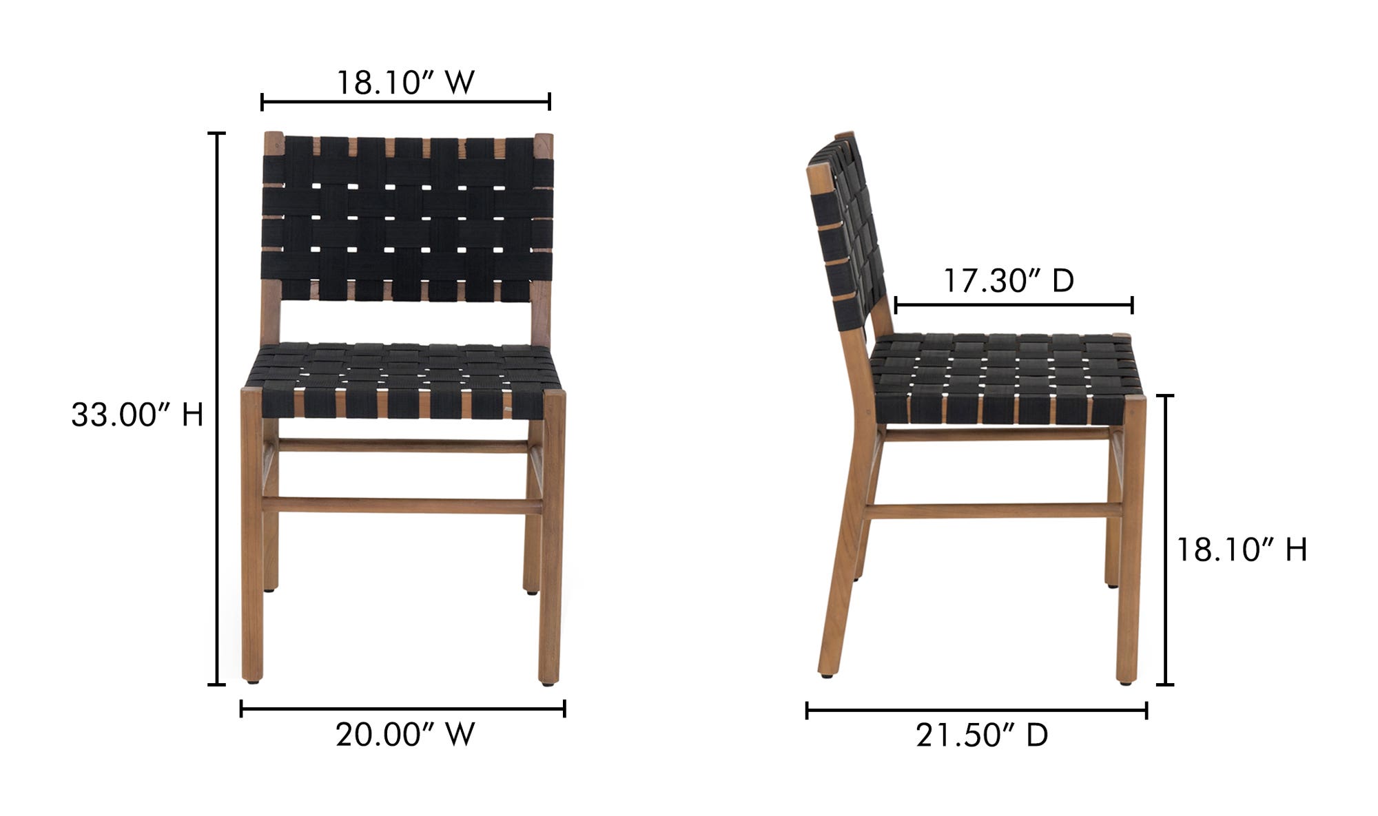 Mira Outdoor Dining Chair Black by Moe's Home Collection - view 18