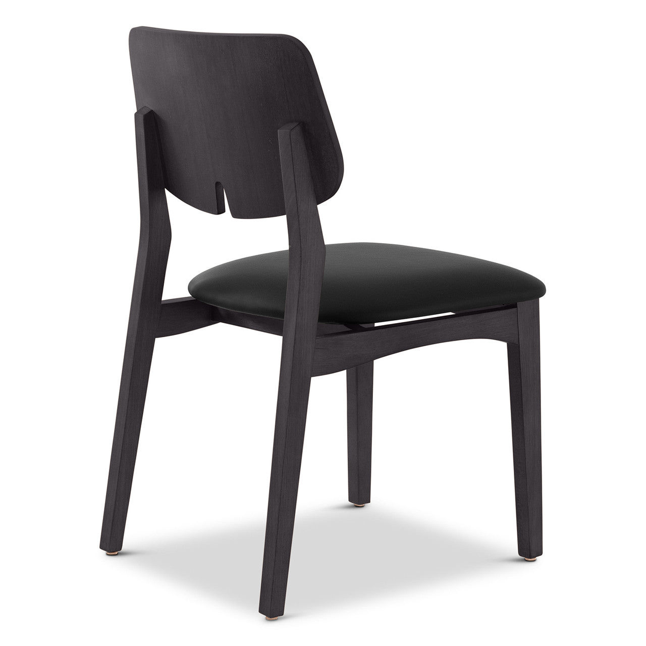 Modern Brazilian - Beth - Side Chair - Shimmy Black Seat - Ebano Frame