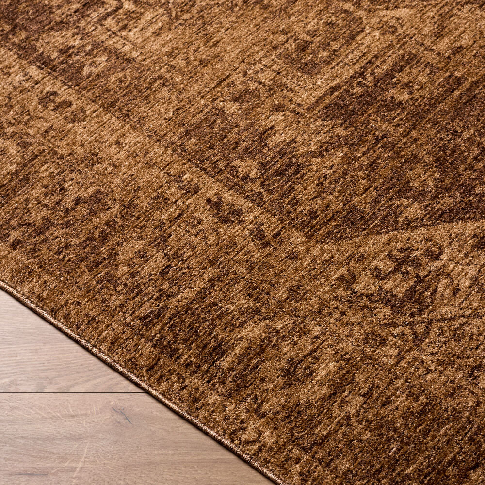 Cyrus Brown/Tan Machine Woven Rug - corner
