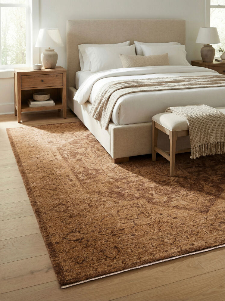 Cyrus Brown/Tan Machine Woven Rug - styleshot