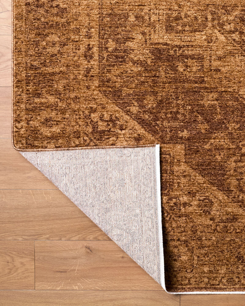 Cyrus Brown/Tan Machine Woven Rug - fold