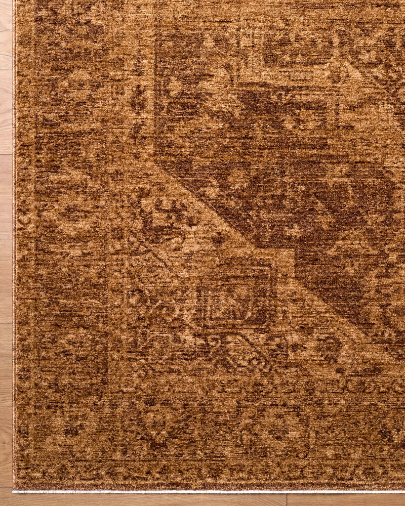 Cyrus Brown/Tan Machine Woven Rug - overhead