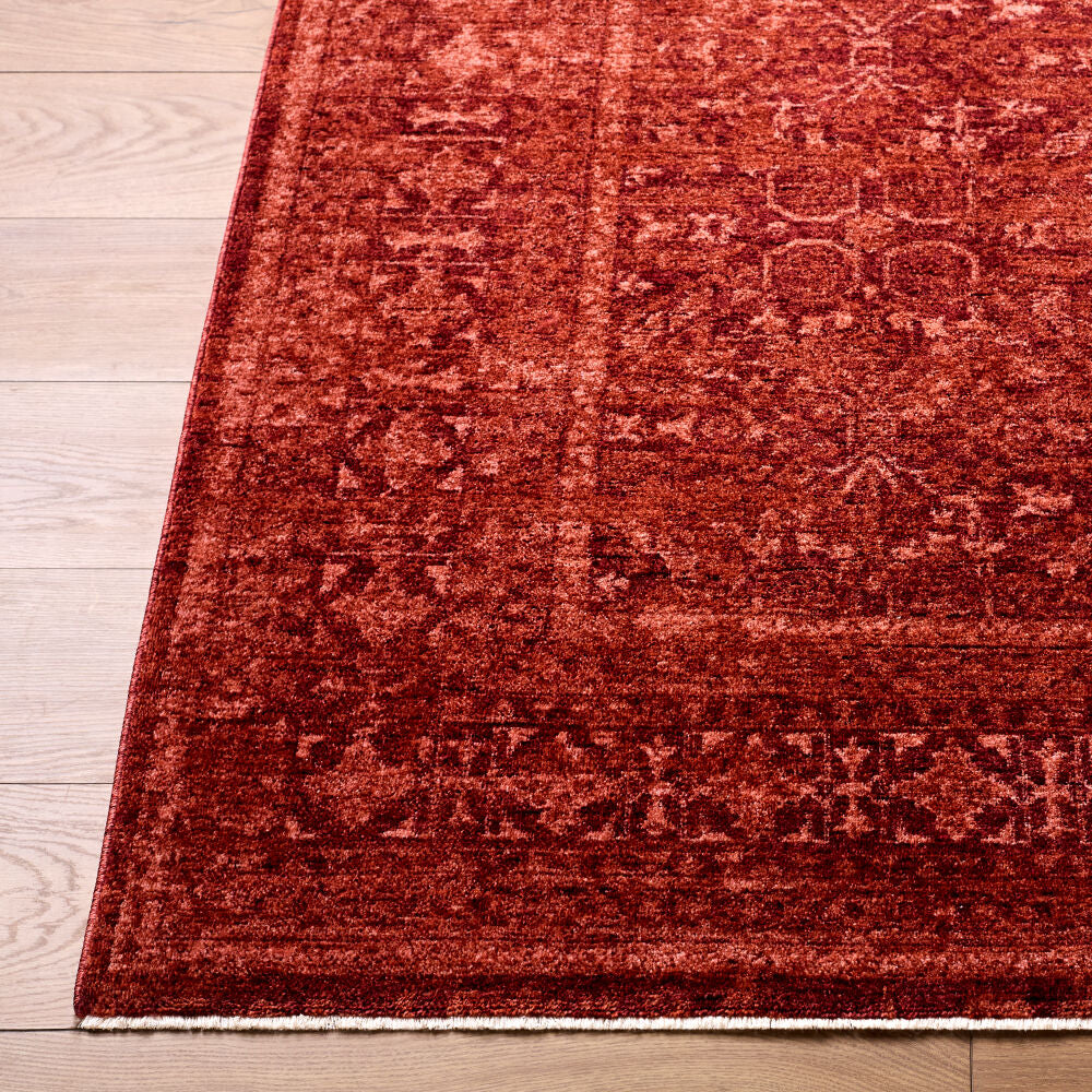 Cyrus Burgandy/Rust Machine Woven Rug - front