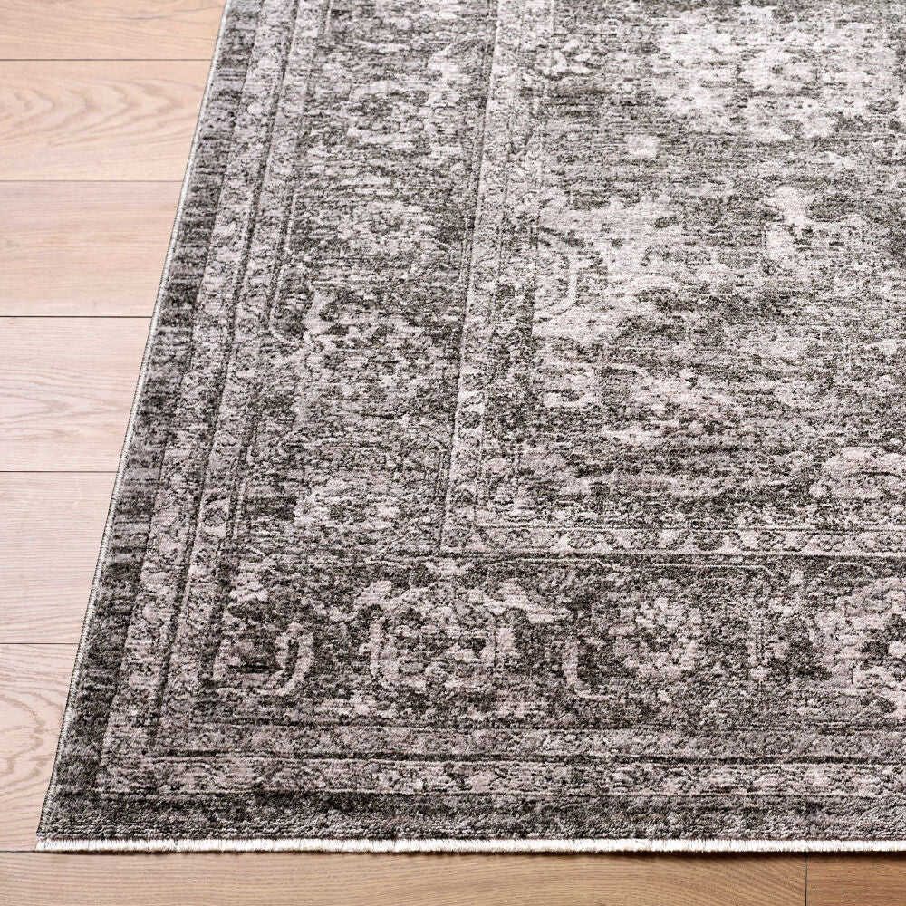 Cyrus Light Gray/Medium Green Machine Woven Rug - front