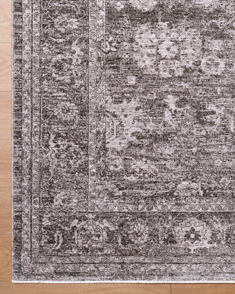 Cyrus Light Gray/Medium Green Machine Woven Rug - overhead