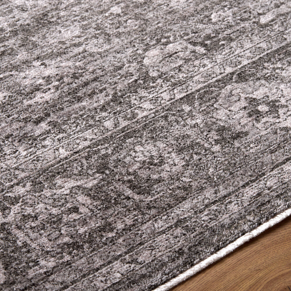 Cyrus Light Gray/Medium Green Machine Woven Rug - texture