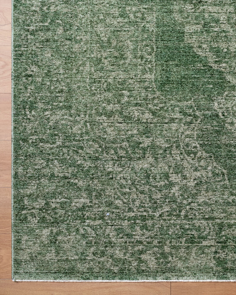 Cyrus Medium Green/Sage Machine Woven Rug - overhead