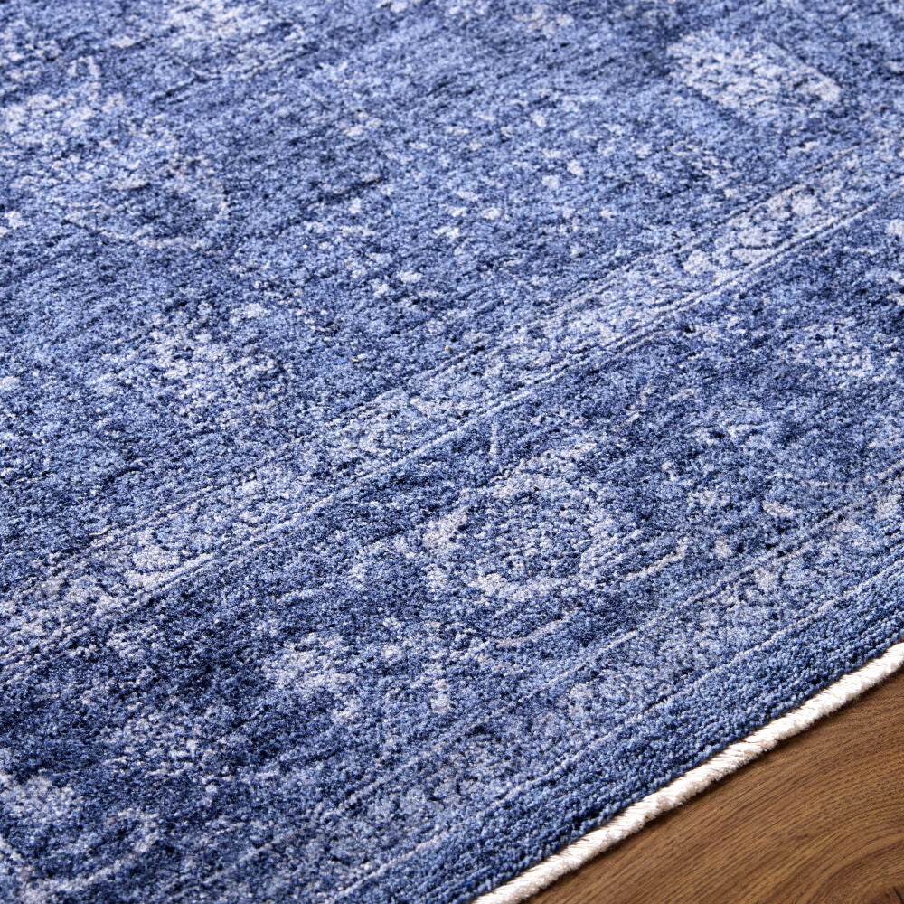 Cyrus Blue/Denim Machine Woven Rug - texture