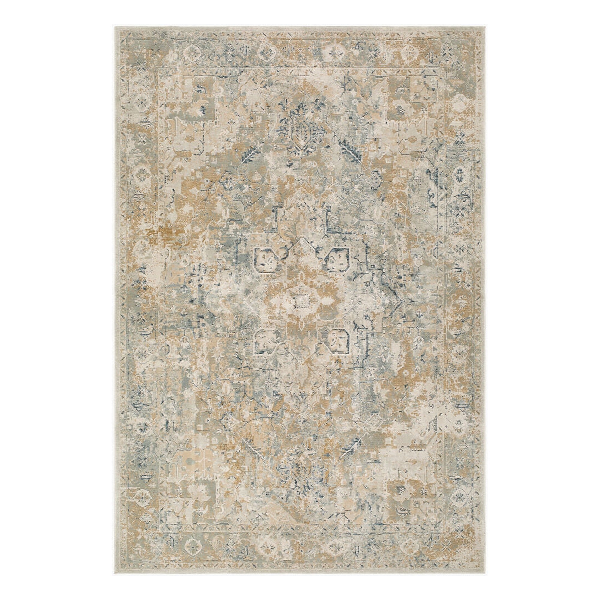 Canyon Light Gray/Teal Machine Woven Rug CYY-2303 - 10' x 14'