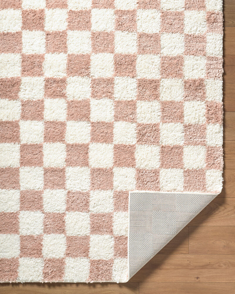 Czechia Dusty Pink/Off-White Machine Woven Rug - fold