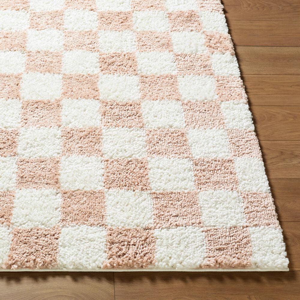 Czechia Dusty Pink/Off-White Machine Woven Rug - front