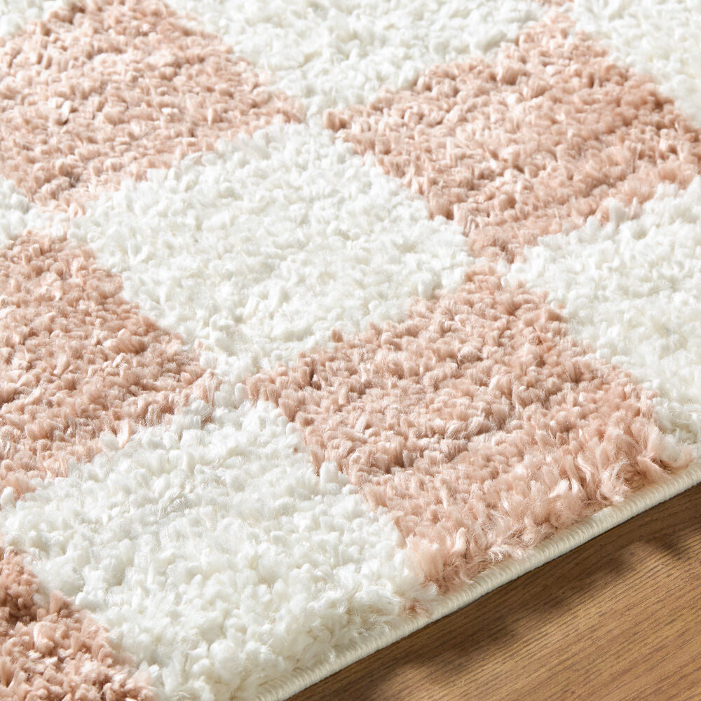 Czechia Dusty Pink/Off-White Machine Woven Rug - texture
